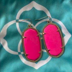 Kendra Scott Danielle Hot Pink and Gold Earrings